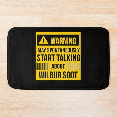 Warning May Spontaneously Talk About Wilbur Soot Bath Mat Official Wilbur Soot Merch