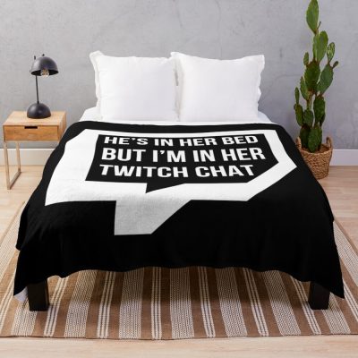 He'S In Her Bed But I'M In Her Chat (White) Throw Blanket Official Wilbur Soot Merch