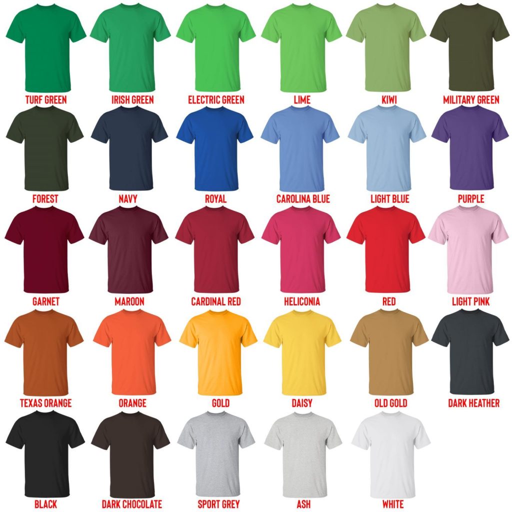 t shirt color chart - Wilbur Soot Merch